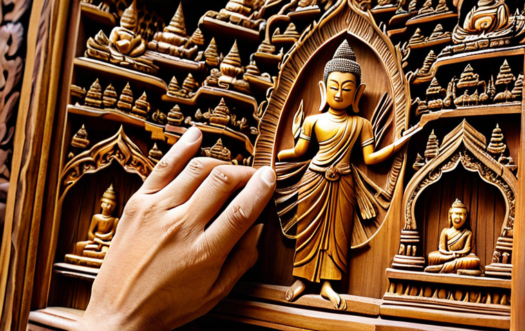 태국의 공예품 산업 - Thai Silk Weaving**

"A Thai woman in Isan, fully clothed in traditional attire, skillfully operatin...