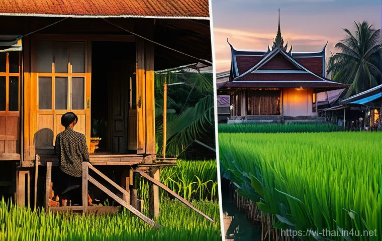 태국의 빈곤율 현황 - Prompt 1: Thai Economic Contrasts: Urban Splendor and Rural Simplicity** 태국의 빈곤율 현황 - Prompt 1: Thai Economic Contrasts: Urban Splendor and Rural Simplicity**