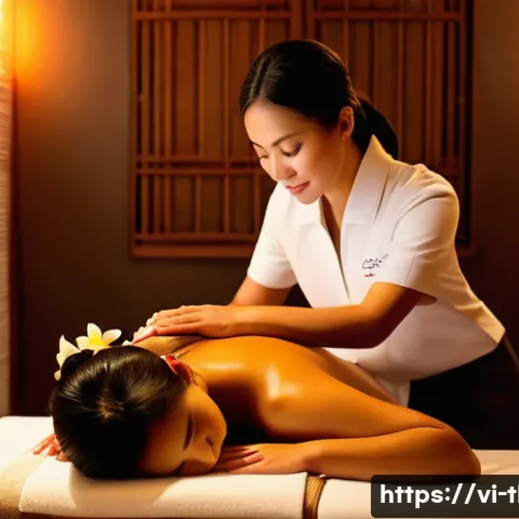 태국의 건강 및 웰니스 산업 - **Prompt:** A serene and authentic traditional Thai massage session in a luxurious spa setting. The ...