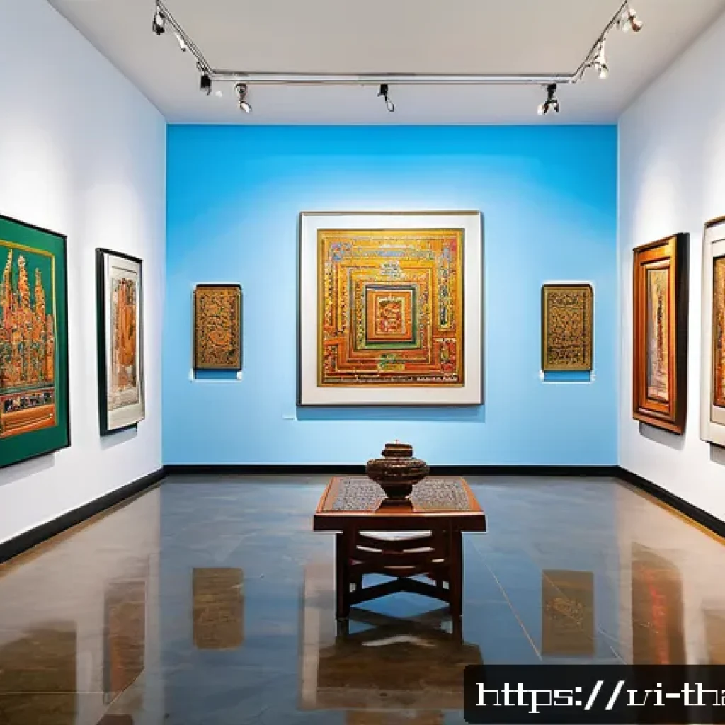 태국의 미술 시장 성장 - A vibrant contemporary Thai art gallery interior in Bangkok featuring young Thai artists&rsquo; paintings ...