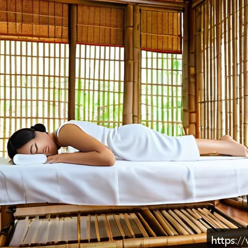 태국의 의료 관광 코스 - A serene Thai traditional massage scene inside a bright, clean wellness center in Bangkok: a profess...
